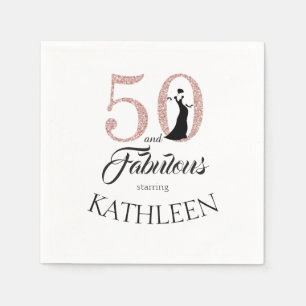 Serviette En Papier Pink 50 et fabuleux fête d'anniversaire Nom person