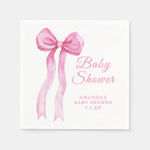 Serviette En Papier Pink a Bow It's Girl Baby shower