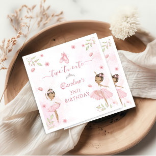 Serviette En Papier Pink Ballerina Two Tu Cute 2e Anniversaire Napkins