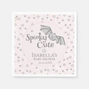 Serviette En Papier Pink Batty, Stars & Moons Éffrayant mignon
