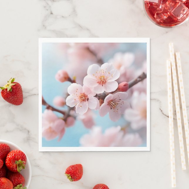 Serviette En Papier Pink Blossom Magic   Paper Napkin  (En situation)