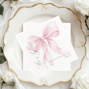 Serviette En Papier Pink Bow C'est un Baby shower fille