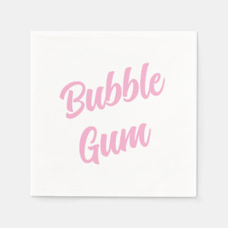 Serviette En Papier Pink Bubble Gum Simple Typography Birthday Party