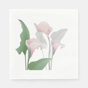 Serviette En Papier Pink Calla Lily Fleurs Papier serviettes