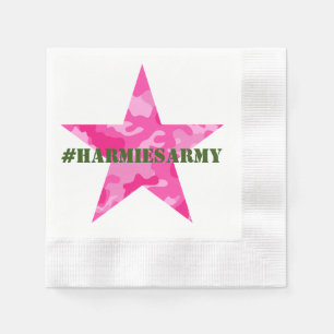 Serviette En Papier Pink Camouflage Bachelorette Party Hashtag Napkins