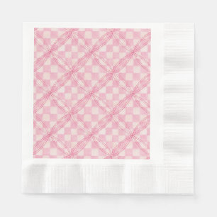 Serviette En Papier PINK CHECK QUILT CINÉ Papier de déjeuner serviette