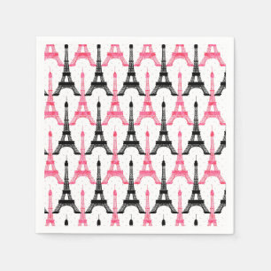 Serviette En Papier Pink Chic Tour Eiffel Papier serviettes