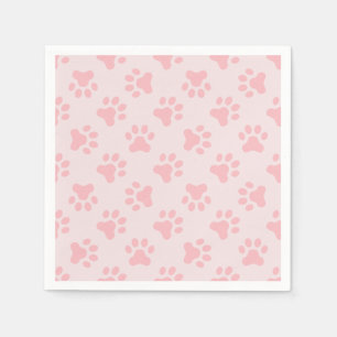 Serviette En Papier Pink Chiot anniversaire serviettes empreintes de p