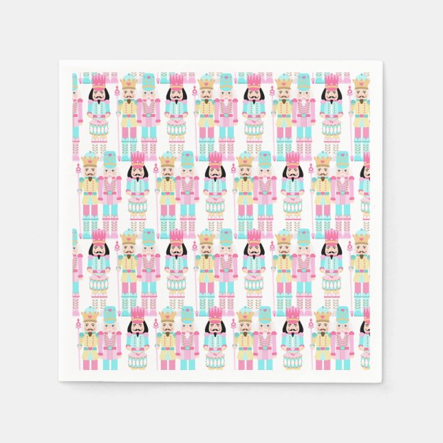 Serviette En Papier Pink Christmas Paste Nutcracker Ballet Soldiers (Devant)