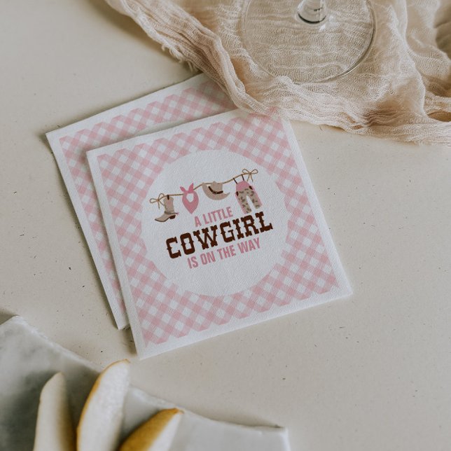 Serviette En Papier Pink Cowgirl Baby shower occidental (Créateur téléchargé)