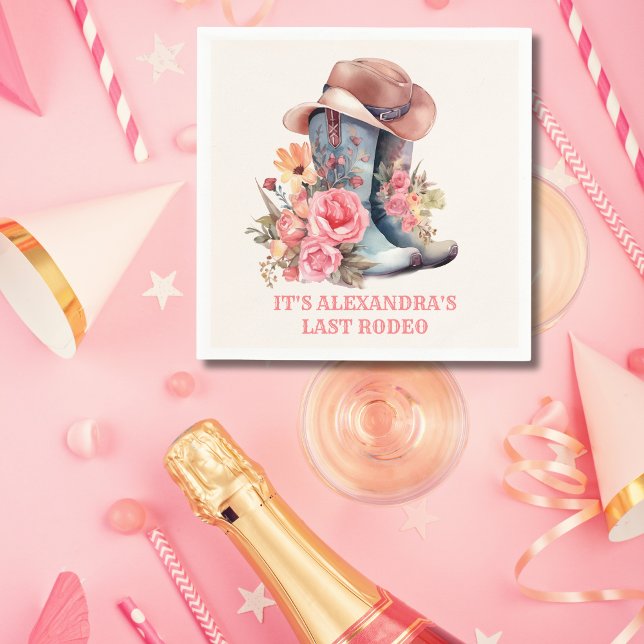 Serviette En Papier Pink Cowgirl Nashville Let's Go Girls Bachelorette (Créateur téléchargé)