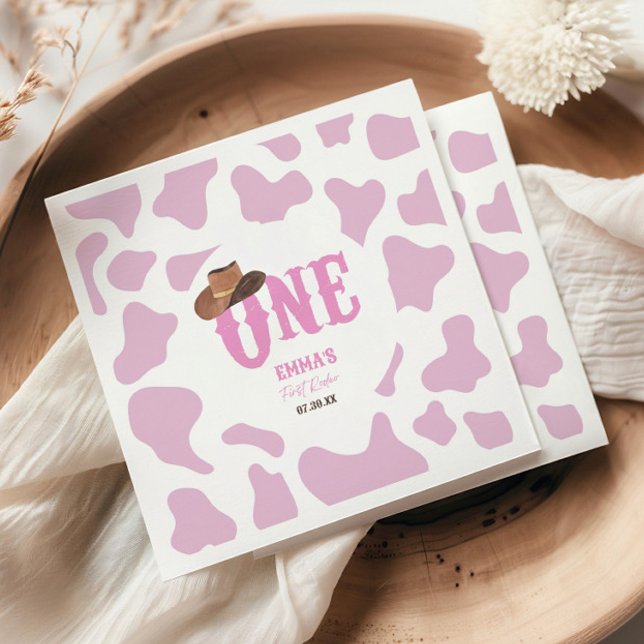 Serviette En Papier Pink Cowgirl ONE Premier Rodéo 1ère fête d'anniver (Créateur téléchargé)