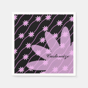 Serviette En Papier Pink Daisy Chain Floral Pattern Napkins