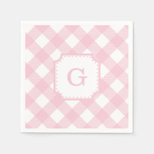 Serviette En Papier Pink En vichy À damiers Motif papier Napkin