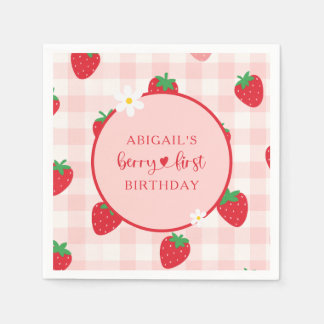 Serviette En Papier Pink En vichy Berry Sweet Anniversaire Napkin