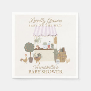 Serviette En Papier Pink Farmers Market Farm Baby shower frais