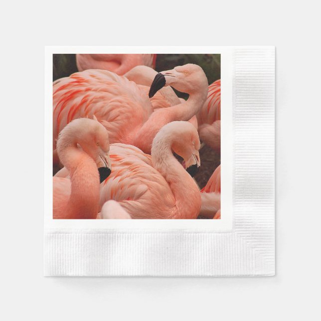 Serviette En Papier Pink flamingos (Devant)
