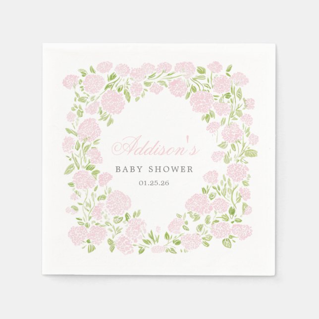 Serviette En Papier Pink Floral Napkins (Devant)