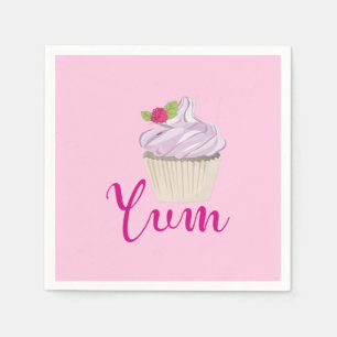 Serviette En Papier Pink Frosted Cupcake Yum!