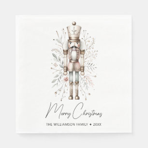 Serviette En Papier Pink & Gold Joyeux Noisette de Noël