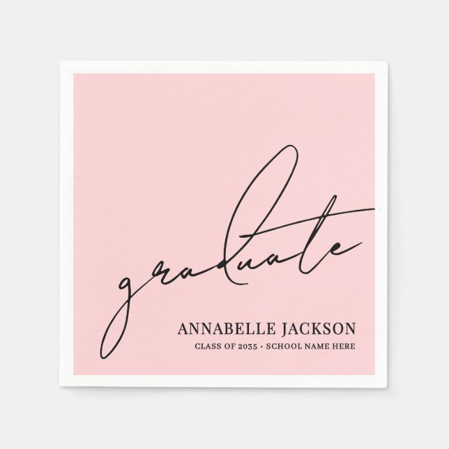 Serviette En Papier Pink Graduation (Devant)
