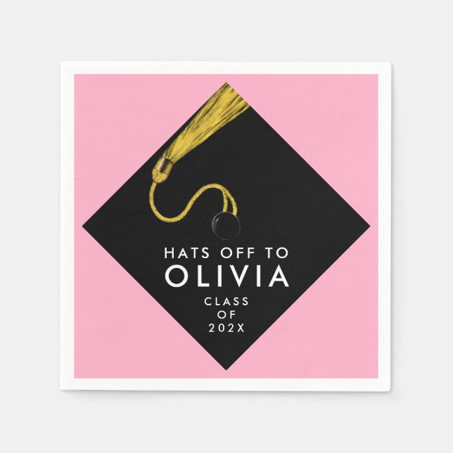 Serviette En Papier Pink Graduation Party Napkins (Devant)