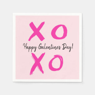 Serviette En Papier Pink Happy Galentine's day XOXO Valentine's