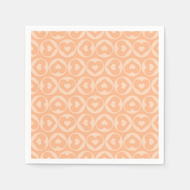 Serviette En Papier Pink Heart Love Motif Valentine (Devant)