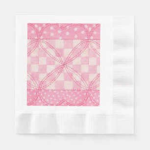 Serviette En Papier PINK HEART QUILT Rein Papier de déjeuner serviette