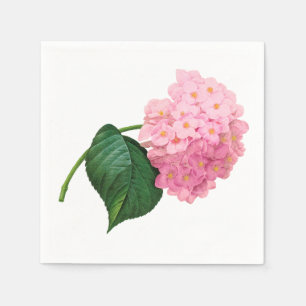 Serviette En Papier Pink Hydrangea Personnalisé Blanc Standard Napkin