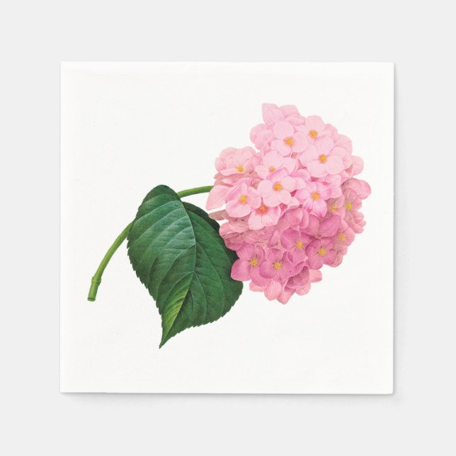 Serviette En Papier Pink Hydrangea Personnalisé Blanc Standard Napkin (Devant)