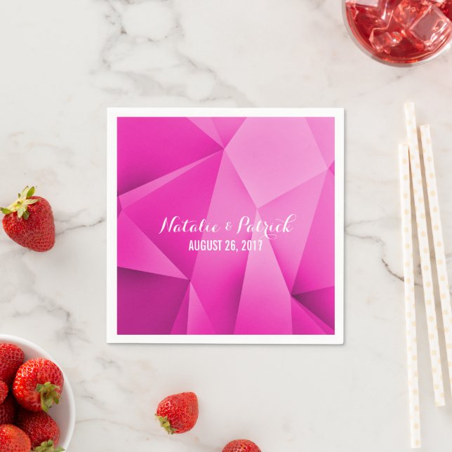 Serviette En Papier Pink Jewel Tones Mariage Papier Napkins (En situation)