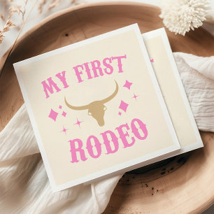 Serviette En Papier Pink My First Rodeo Cowgirl 1er Anniversaire