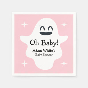 Serviette En Papier Pink Oh Baby Happy Ghost Halloween Baby shower