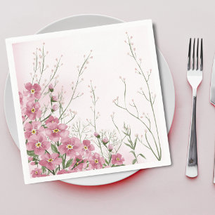 Serviette En Papier Pink Oublie Moi Pas Floral Baby shower Printemps