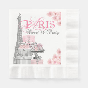 Serviette En Papier Pink Paris Sweet 16 Anniversaire
