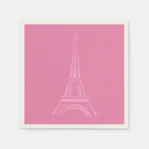 Serviette En Papier Pink Paris Tour Eiffel Papier