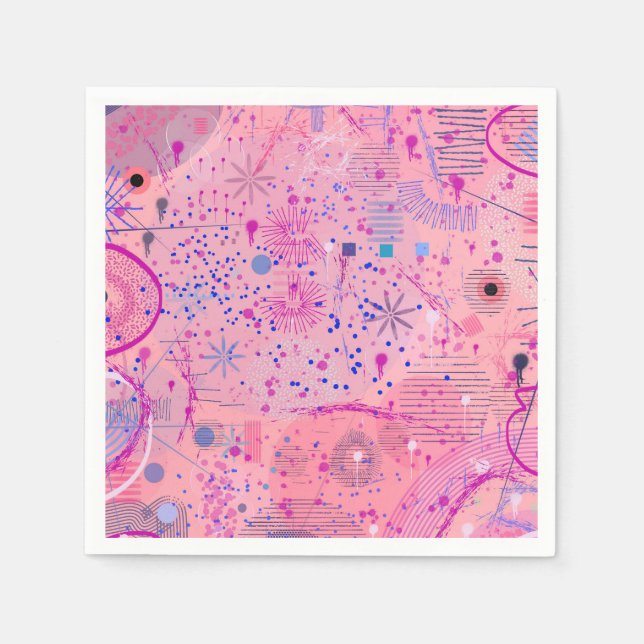 Serviette En Papier Pink Party Maximalist Art (Devant)