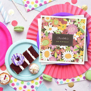 Serviette En Papier Pink Pastels Fleurs de Printemps Jardin Fête d'ann