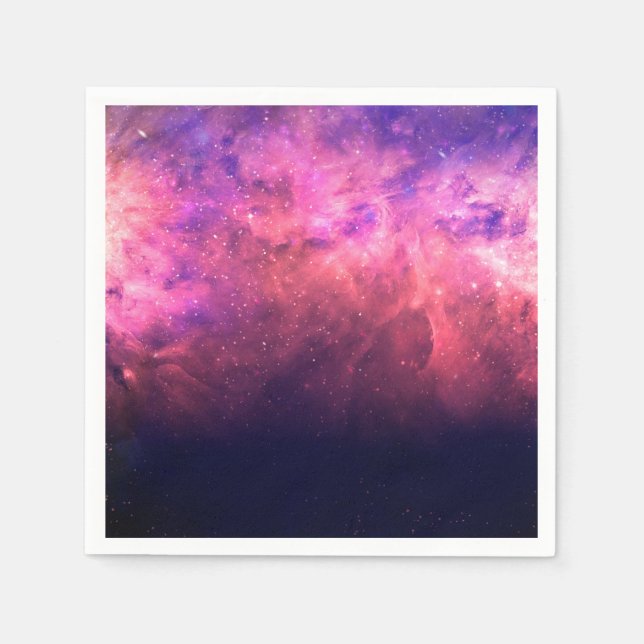 Serviette En Papier Pink Purple Starry Sky Cosmic Galaxy Sky Fire Glow (Devant)