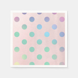 Serviette En Papier Pink Rainbow Pastel Pois fête d'anniversaire