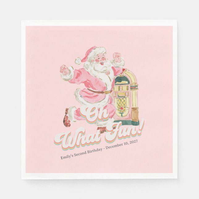 Serviette En Papier Pink Retro - Super Noël (Devant)