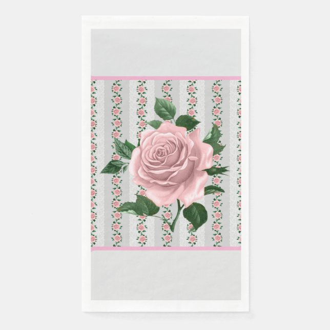 Serviette En Papier Pink Roses Paper Napkin (Devant)