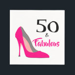 Serviette En Papier Pink Stiletto 50 et Fabulous 50th Birthday Party<br><div class="desc">Pink Stiletto 50 et Fabulous 50th Birthday Party design glamour en rose chaud et noir.</div>
