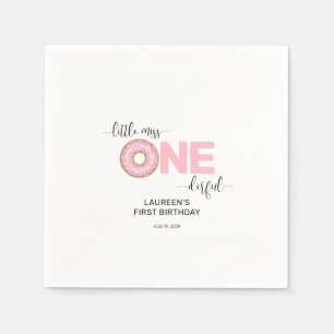 Serviette En Papier Pink Sweet Little MI 1er anniversaire