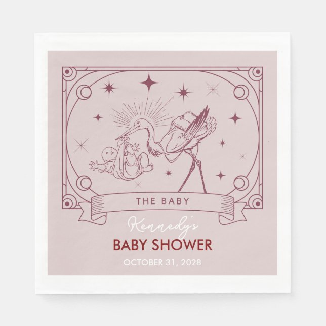 Serviette En Papier Pink Tarot Baby Shower Napkin (Devant)