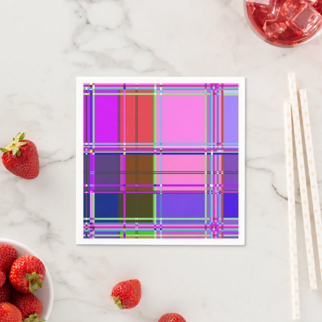 Serviette En Papier Pink tartan Fabric Pattern Cloth Madras (En situation)