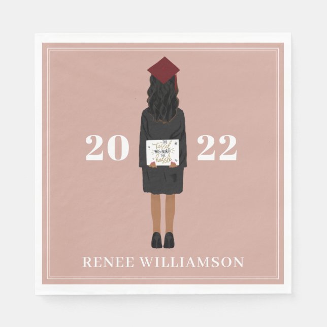 Serviette En Papier Pink Tassel valait la peine du Hassle Graduation P (Devant)