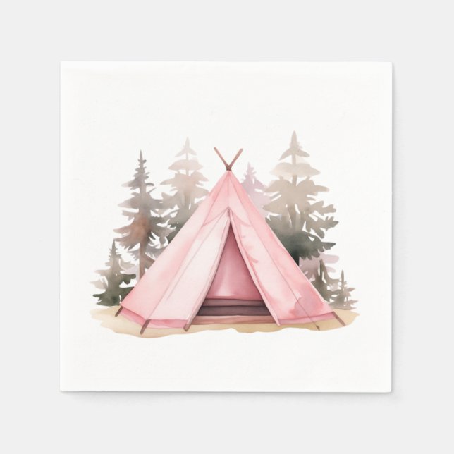 Serviette En Papier Pink Tent Event Party Napkin (Devant)