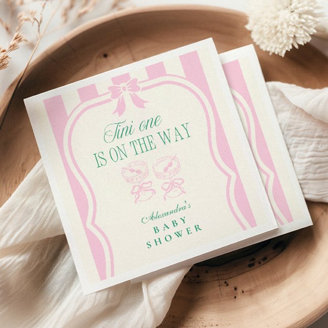 Serviette En Papier Pink Tini Un Est Sur Le Chemin Baby shower (Créateur téléchargé)